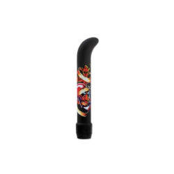 INKED G-VIBES MASSAGER. MIT TATOO. SCHWARZ. 16CM X 3CM