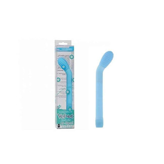 VELVET TOUCH G-SPOT VIBE. WASSERFEST. RIBBED. BLAU. 15. 8CM