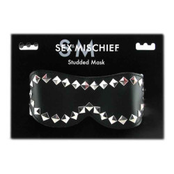SEX & MISCHIEF STUDDED MASK. AUGENMASKE MIT NIETEN. SCHWARZ