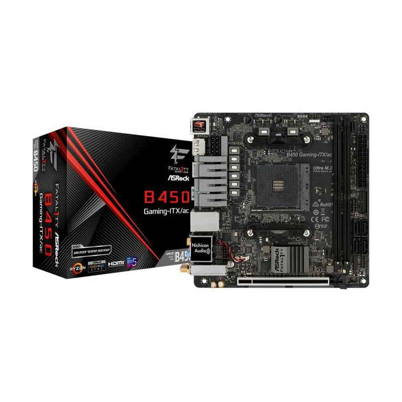 ASRock B450 Gaming-ITX/ac AMD AM4 ITX (90-MXB870-A0UAYZ) ASRock B450 Gaming-ITX/ac AMD AM4 ITX (90-MXB870-A0UAYZ)