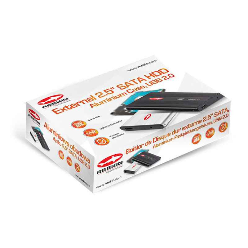 Reekin Boitier de Disque dur externe 2.5\'\' SATA. USB 2.0 (Argent) Reekin Boitier de Disque dur externe 2.5\'\' SATA. USB 2.0 (Argent)