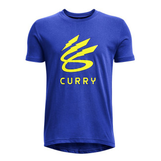 Herren Kurzarm-T-Shirt Under Armour Curry Lightning Logo Blau