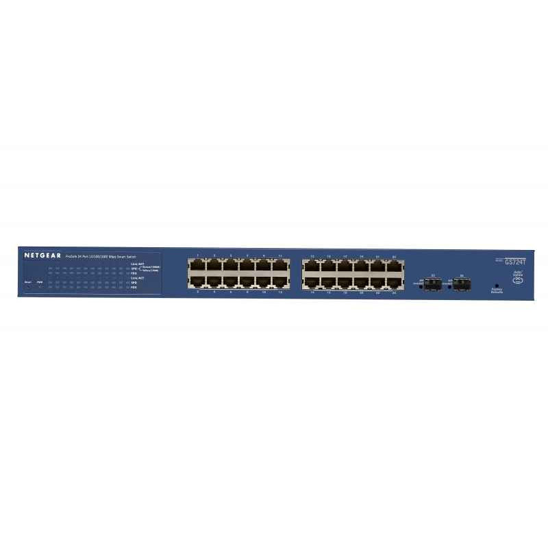 NETGEAR Smart switches Web manageables Pro Gigabit Ethernet 24 ports avec 2 ports SFP GS724T-400EUS NETGEAR Smart switches Web manageables Pro Gigabit Ethernet 24 ports avec 2 ports SFP GS724T-400EUS