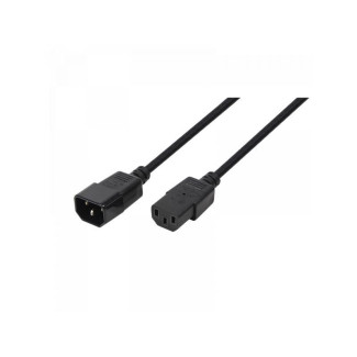 Rallonge de câble d\'alimentation IEC C14 M vers IEC C13 Femelle 1.80m Noir