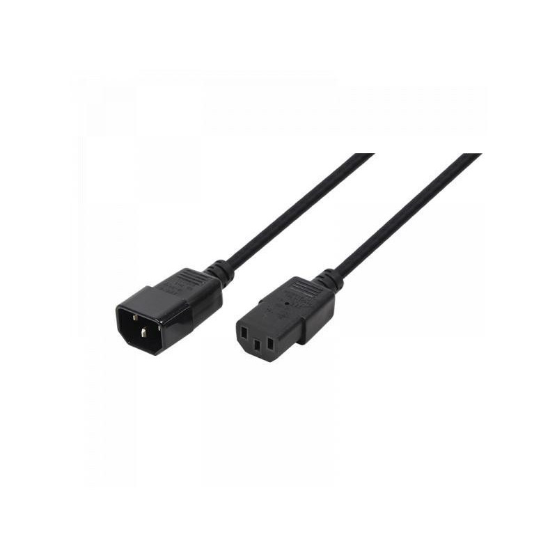 Rallonge de câble d\'alimentation IEC C14 M vers IEC C13 Femelle 1.80m Noir