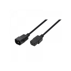 Rallonge de câble d\'alimentation IEC C14 M vers IEC C13 Femelle 1.80m Noir