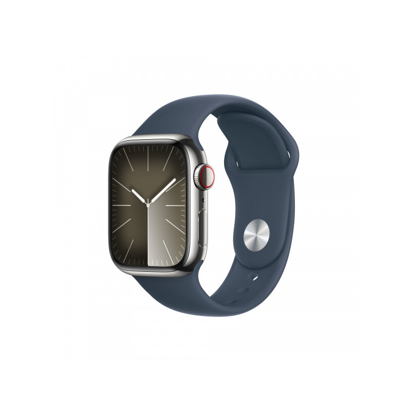Apple Watch S9 Steel 41mm GPS+Cellular Silver Sportband Blue M/L MRJ33QF/A