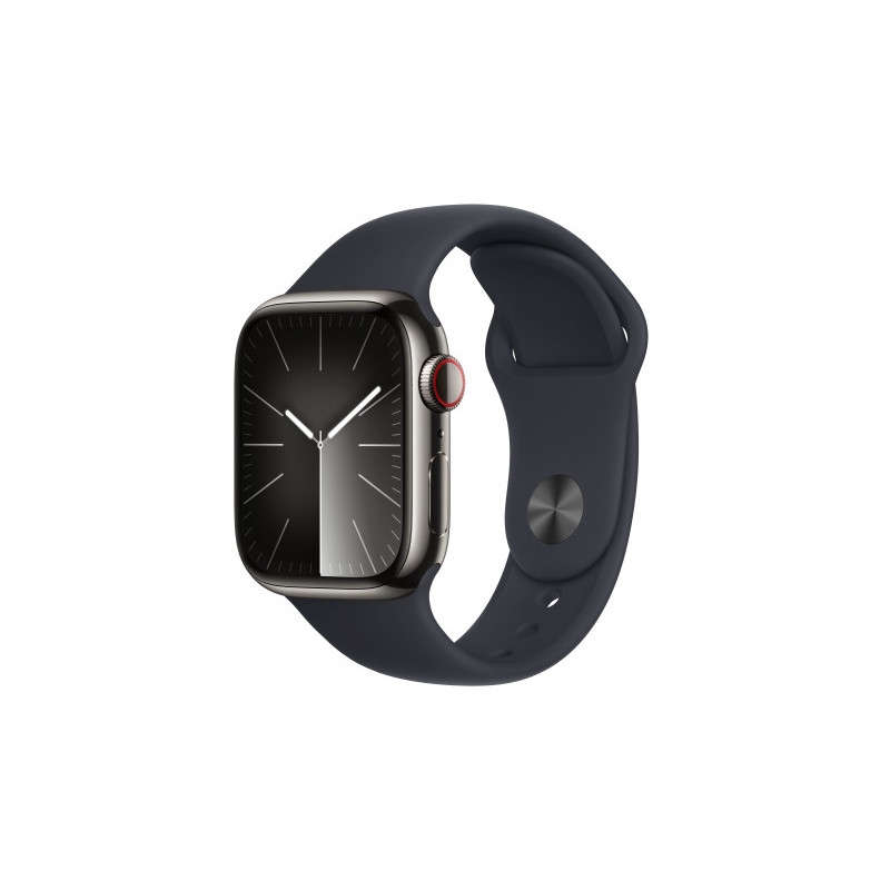 Apple Watch S9 Steel GPS+Cell. 41mm Graphite Sport Midnight M/L MRJ93QF/A