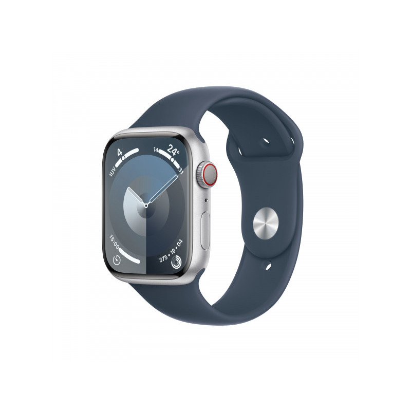 Apple Watch S9 Alu. 45mm GPS+Cell. Silver Sport Band Blue M/L MRMH3QF/A