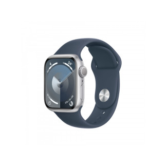 Apple Watch S9 Alu. 41mm GPS Silver Sport Band Storm Blue M/L MR913QF/A