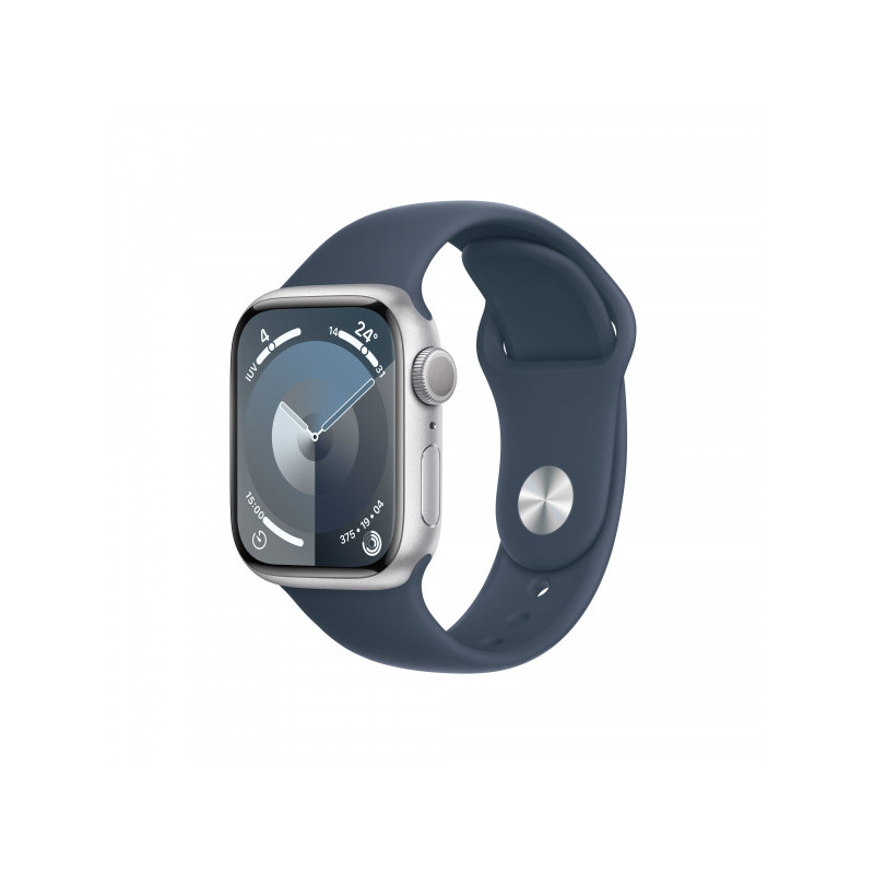 Apple Watch S9 Alu. 41mm GPS Silver Sport Band Storm Blue M/L MR913QF/A Apple Watch S9 Alu. 41mm GPS Silver Sport Band Storm Blue M/L MR913QF/A