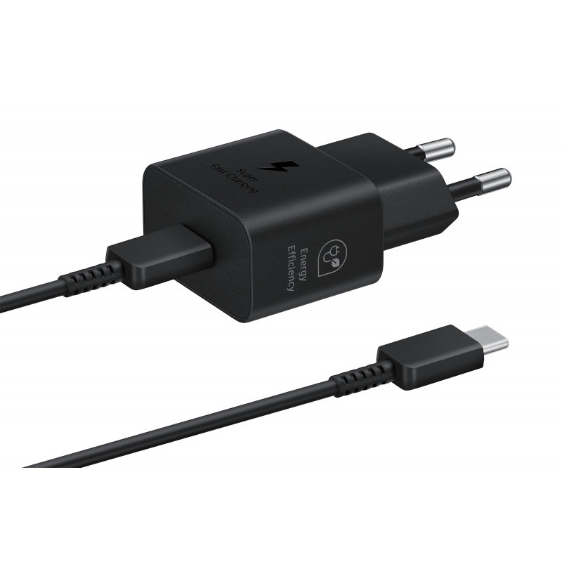 Samsung Schnellladeadapter USB-C mit Datenkabel 25W Black  EP-T2510XBEGEU