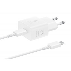 Samsung Schnellladeadapter USB-C 25W mit Datenkabel White EP-T2510XWEGEU