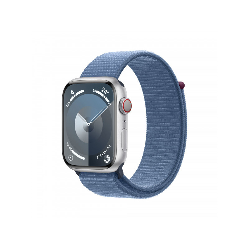 Apple Watch S9 Aluminium 45mm Silber.Sport Loop winterblau. MRMJ3QF/A