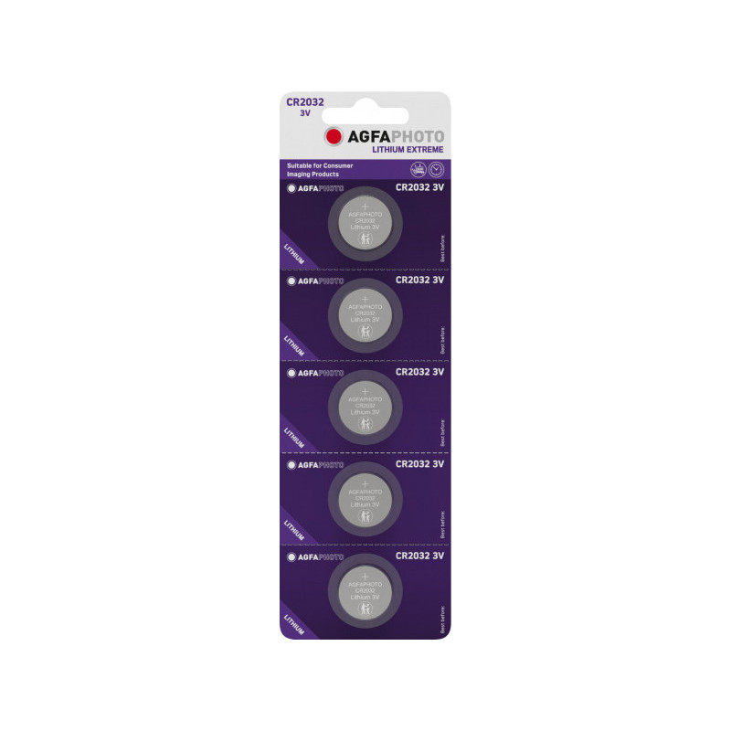 AGFAPHOTO Battery Lithium Extreme CR2032 3V (5-Pack) AGFAPHOTO Battery Lithium Extreme CR2032 3V (5-Pack)