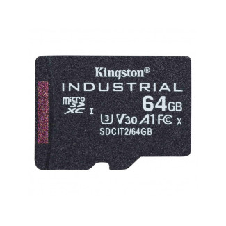 Kingston Industrial 64GB microSDXC  C10 A1 pSLC Single Card SDCIT2/64GBSP