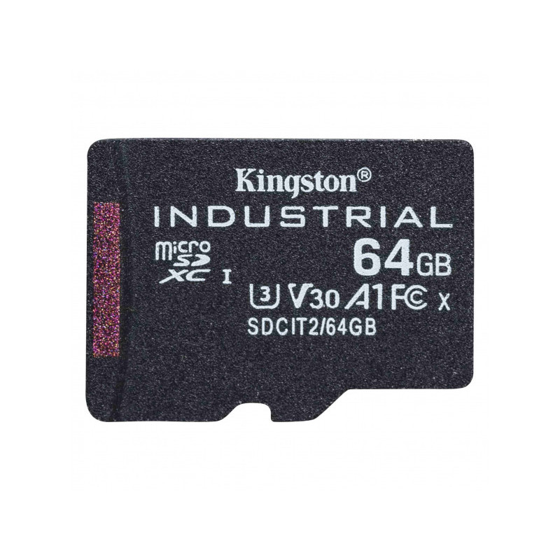 Kingston Industrial 64GB microSDXC  C10 A1 pSLC Single Card SDCIT2/64GBSP