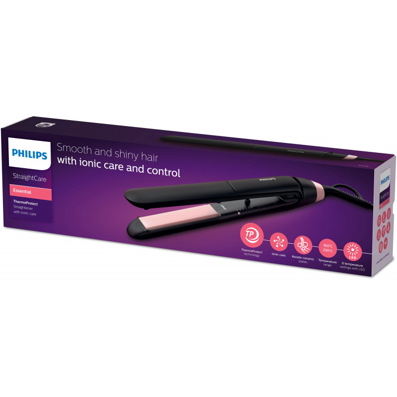 Philips Essential ThermoProtect lisseur noir BHS378/00 Philips Essential ThermoProtect lisseur noir BHS378/00