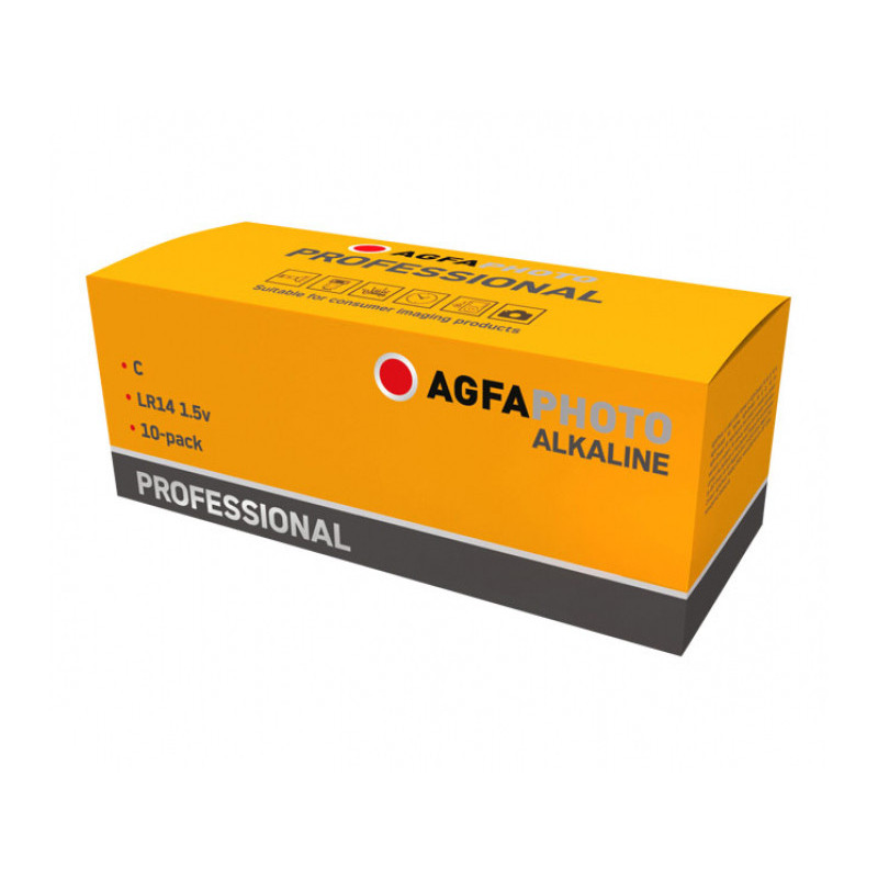 AGFAPHOTO Professional Pack de 10 piles Baby C Battery Alkalne 1.5V AGFAPHOTO Professional Pack de 10 piles Baby C Battery Alkalne 1.5V