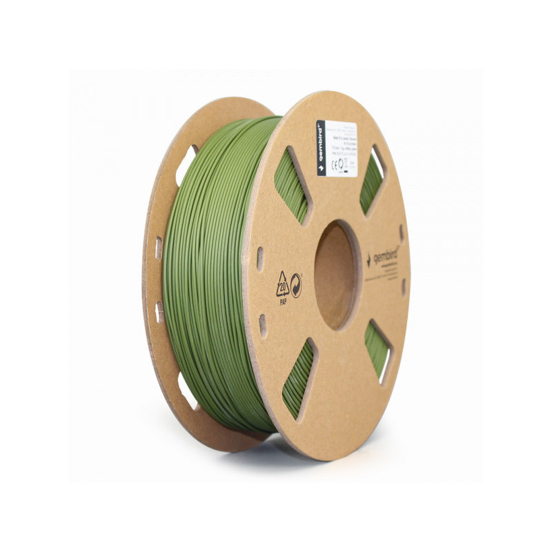 Gembird Filament PLA mat vert militaire 1.75 mm 1 kg - 3DP-PLA-01-MTMG Gembird Filament PLA mat vert militaire 1.75 mm 1 kg - 3DP-PLA-01-MTMG