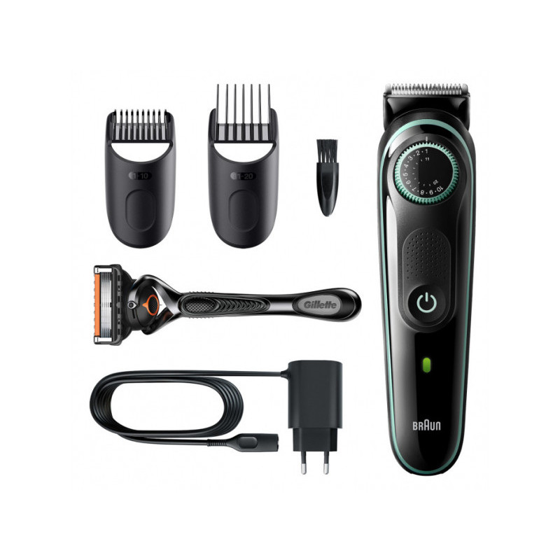 Braun Tondeuse à barbe 3 Noir/ Bleu Turquoise 4210201418139