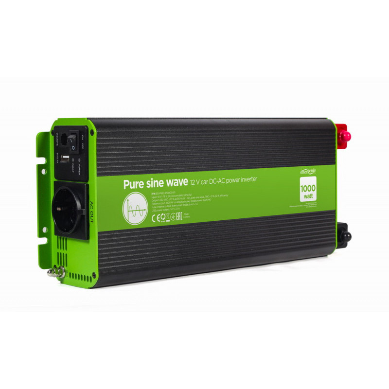 EnerGenie 12 V car DC-AC power inverter 1000 W EG-PWC-PS1000-01 EnerGenie 12 V car DC-AC power inverter 1000 W EG-PWC-PS1000-01