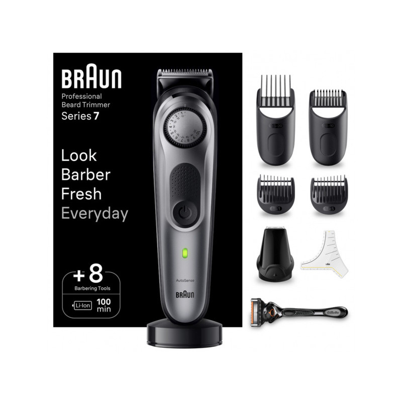 Braun Tondeuse à barbe BT 7420 Noir/Gris 448273
