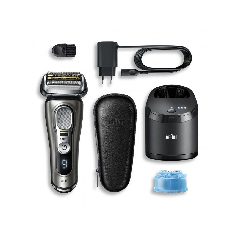 Braun Rasoir électrique Series 9 Pro 9485cc System Wet & Dry Noir/Argent 050142
