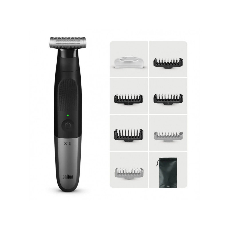 Braun Tondeuse Hybride Series XT 5200 pour visage et corps Noir/Argent 215121