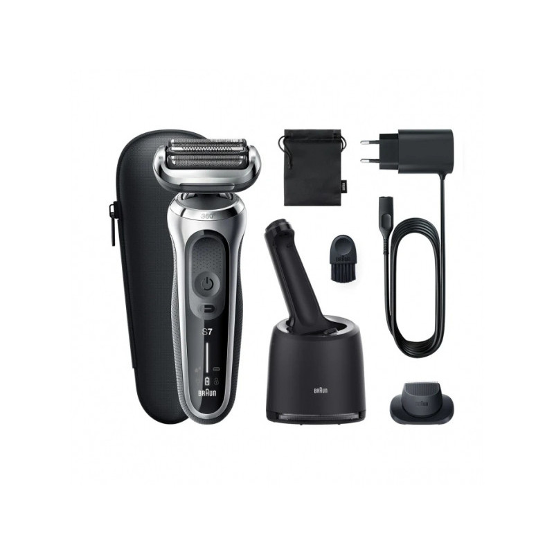 Braun Rasoir électrique Serie 7 71-S7200cc Wet & Dry Argent 433637
