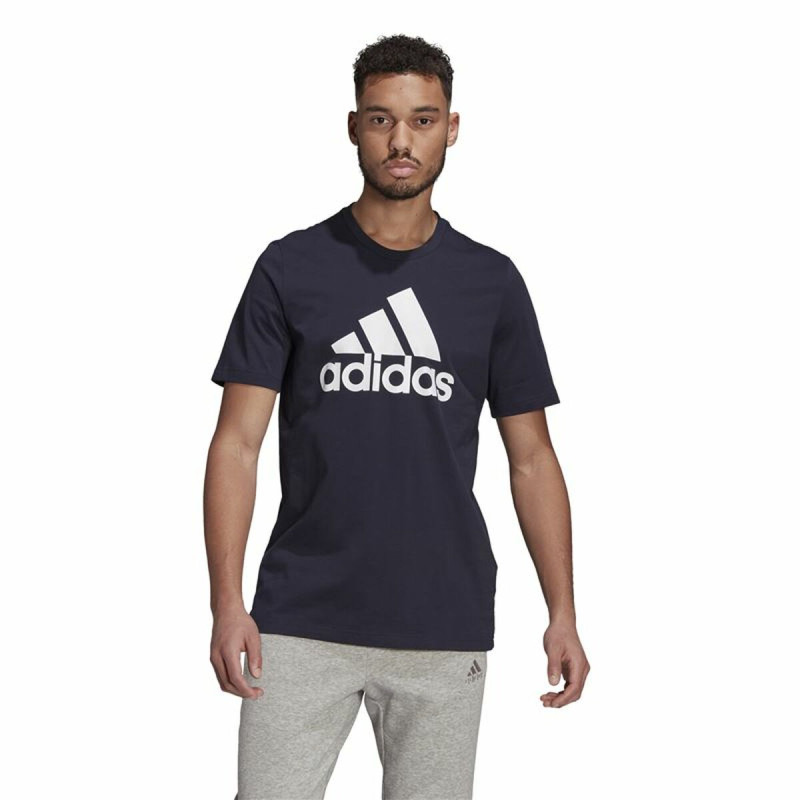 Camiseta de Manga Corta Hombre  Essentials Big Logo  Adidas Legend Ink  Azul