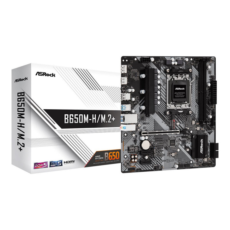ASRock B650M-H/M.2+ AM5 AMD Motherboard 90-MXBMS0-A0UAYZ ASRock B650M-H/M.2+ AM5 AMD Motherboard 90-MXBMS0-A0UAYZ
