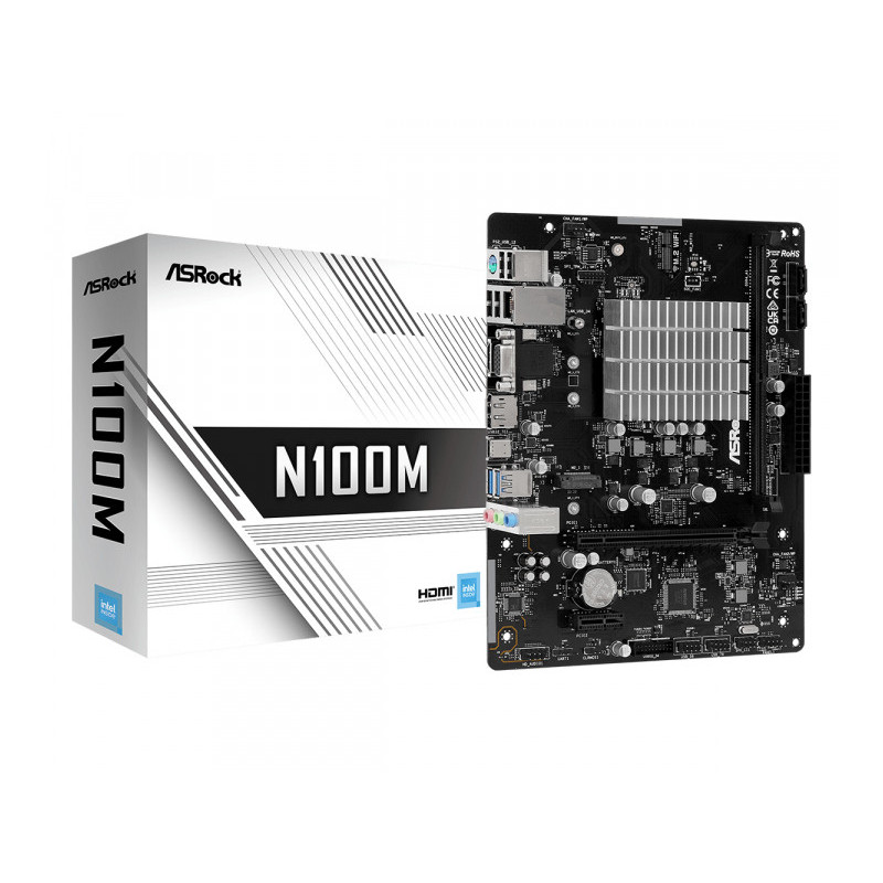 ASRock N100M Intel Motherboard 90-MXBK80-A0UAYZ ASRock N100M Intel Motherboard 90-MXBK80-A0UAYZ