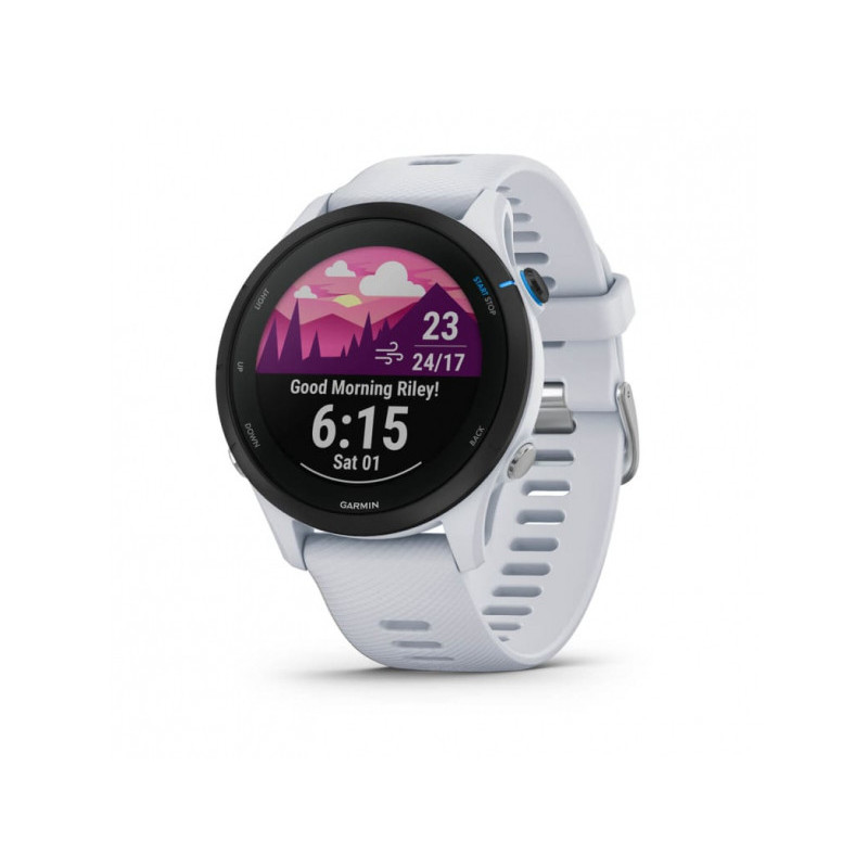 Garmin Forerunner 255 Music 46mm GPS Steinweiss/Schwarz 010-02641-31