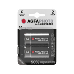 AGFAPHOTO Pack de 2 piles  Ultra Alkaline Baby C