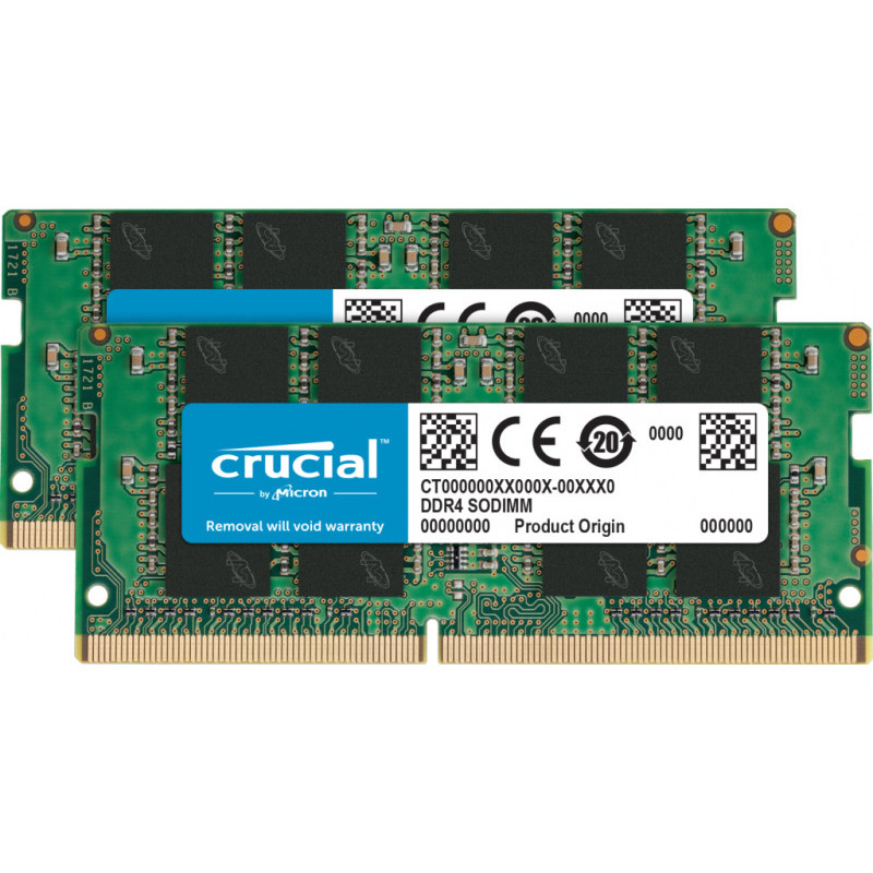 Crucial 32 GB DDR4-RAM SO-DIMM PC3200 CL22 2x16GB Kit - CT2K16G4SFRA32A Crucial 32 GB DDR4-RAM SO-DIMM PC3200 CL22 2x16GB Kit - CT2K16G4SFRA32A