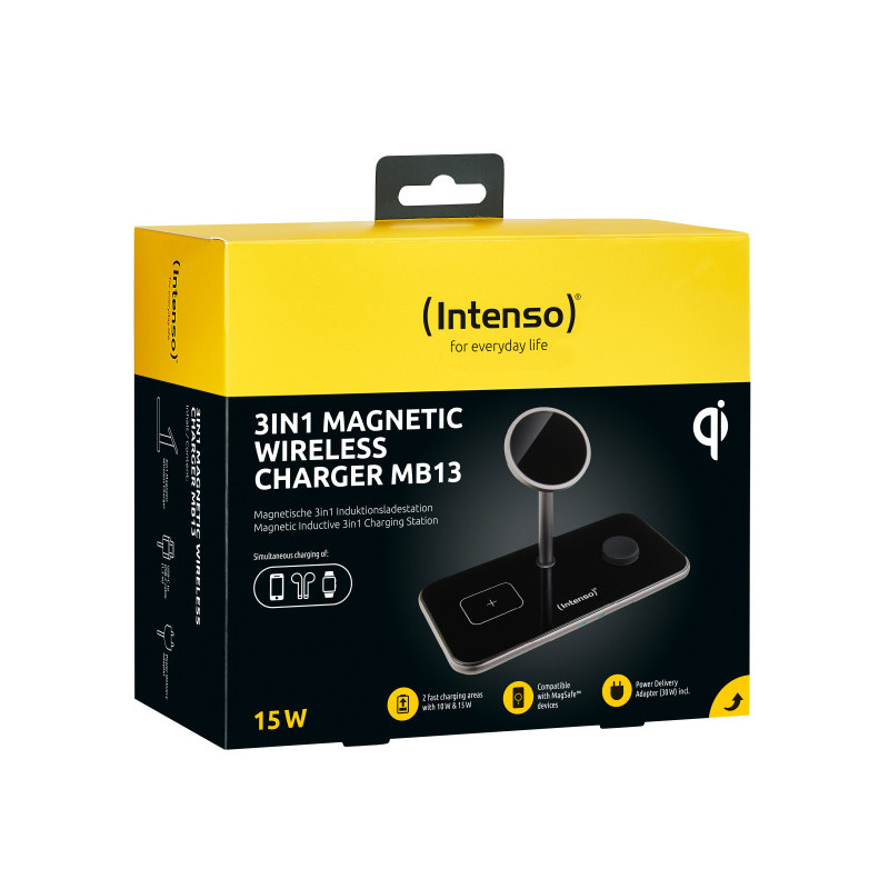 Intenso Charger 3in1 Magnetic Wireless Charger MB13 Black