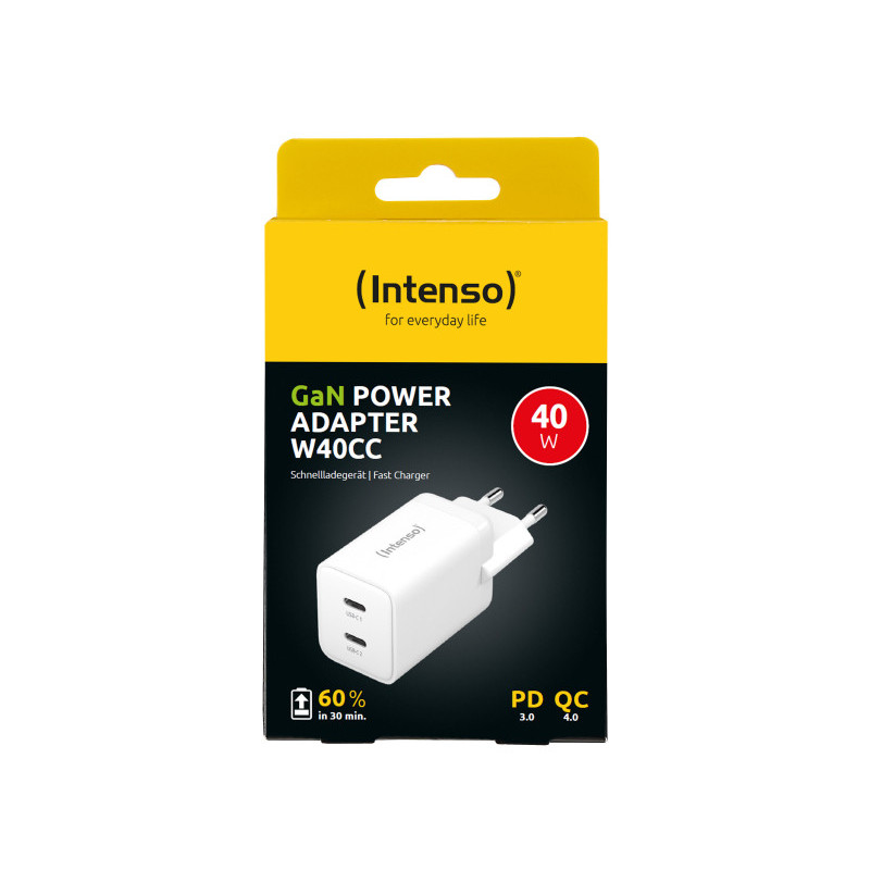 Intenso Power Adapter W40CC GaN USB-C 40W White (7804012) Intenso Power Adapter W40CC GaN USB-C 40W White (7804012)