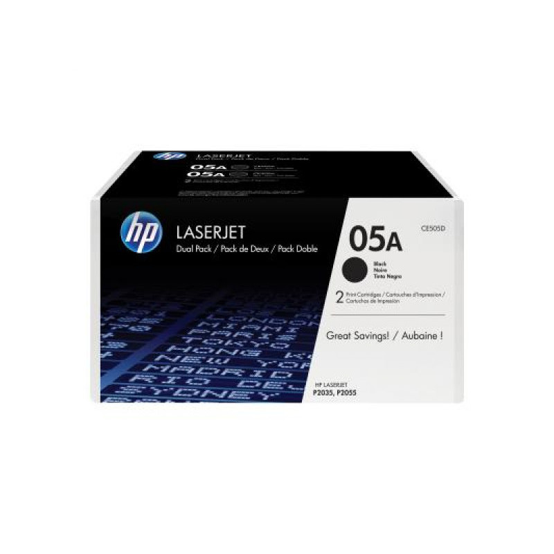 HP No.05A Dual Pack Black Cartridg 2 Stück - CE505D