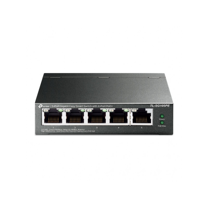 TP-LINK 5-Port Gigabit Easy Smart PoE Switch 4-Port PoE+ TL-SG105PE TP-LINK 5-Port Gigabit Easy Smart PoE Switch 4-Port PoE+ TL-SG105PE