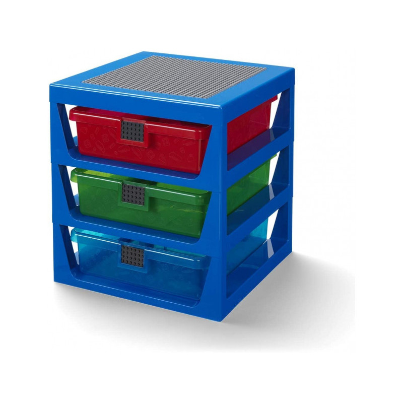 LEGO Stockage - Système de rangement à 3 tiroirs LEGO® bleu transparent (5006179) LEGO Stockage - Système de rangement à 3 tiroirs LEGO® bleu transparent (5006179)