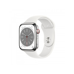Apple Watch Series 8 GPS+Cellular 45mm Silver Steel White Sport MNKE3FD/A