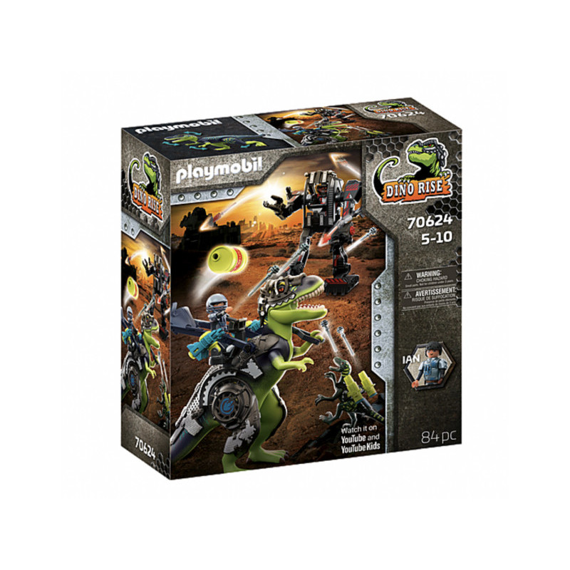 Playmobil Dino Rise - Tyrannosaure et robot géant (70624)