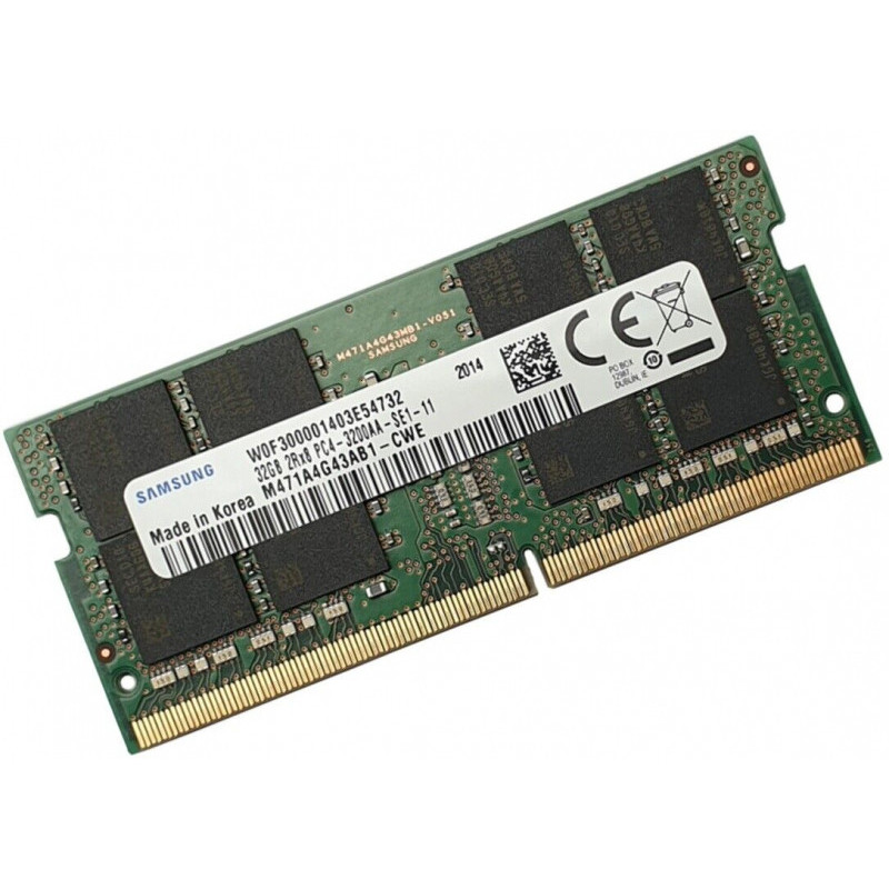 Samsung DDR4 32GB 3200MHz 260 Pin SO DIMM M471A4G43AB1-CWE Samsung DDR4 32GB 3200MHz 260 Pin SO DIMM M471A4G43AB1-CWE