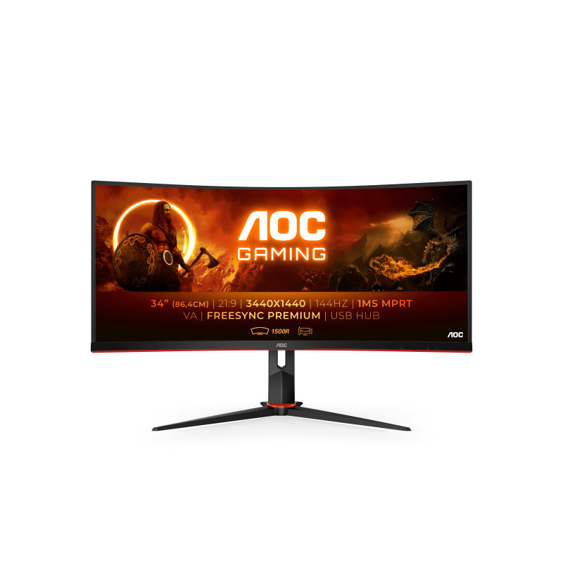 AOC 86.0cm (34) 2109 2xHDMI+DP+USB Curved - CU34G2X/BK AOC 86.0cm (34) 2109 2xHDMI+DP+USB Curved - CU34G2X/BK