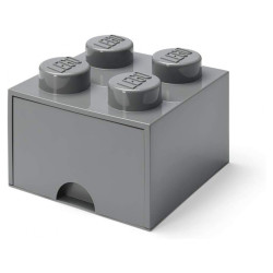 LEGO Brique de rangement 4 plots + 1 tiroir gris foncé (40051754)
