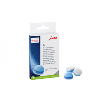 JURA Boite de 6 pastilles de nettoyage 3 phases pour machines à café 24225