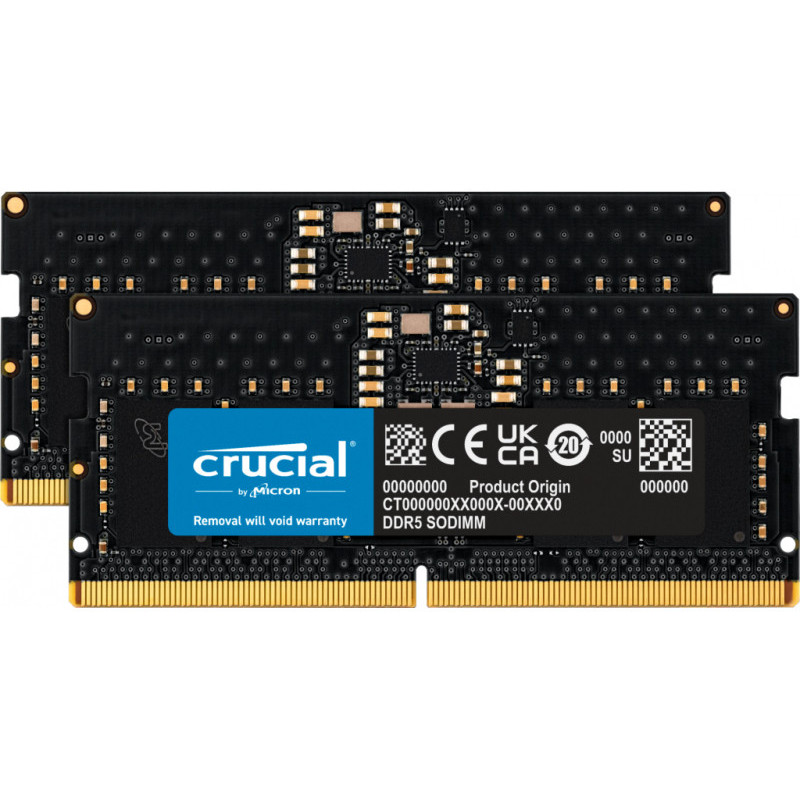 Crucial 16GB 2 x 8GB DDR5 4800MHz 262-pin SO-DIMM CT2K8G48C40S5