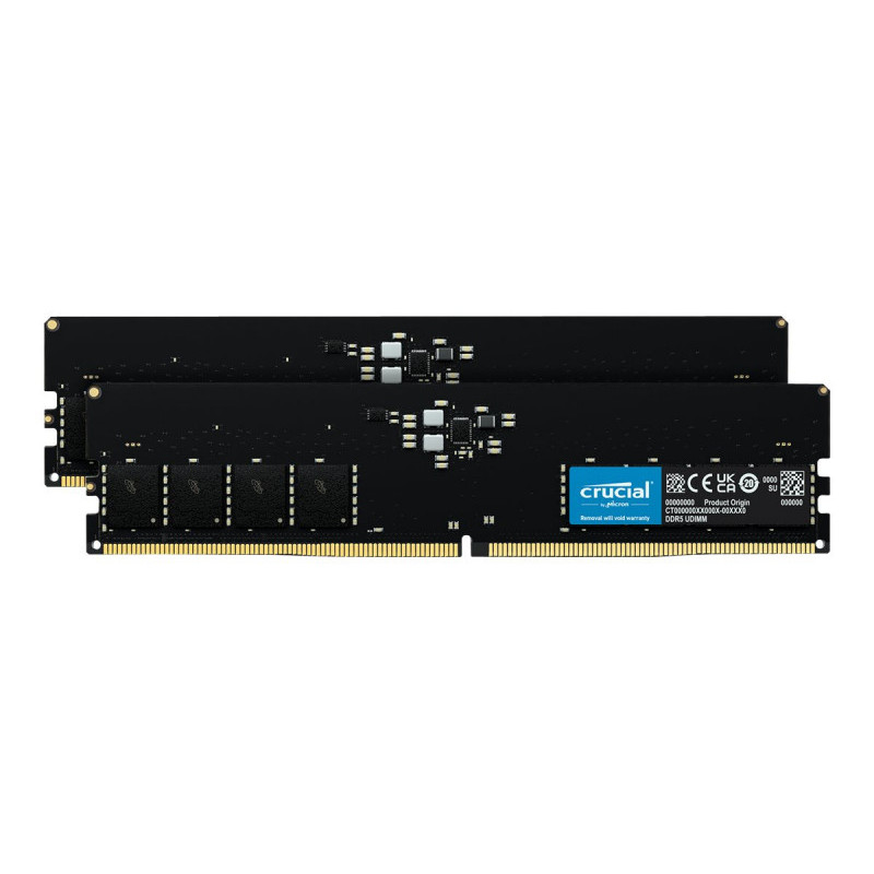 Micron Crucial DDR5 Kit 32GB 2 x 16GB UDIMM 288-pin CT2K16G56C46U5 Micron Crucial DDR5 Kit 32GB 2 x 16GB UDIMM 288-pin CT2K16G56C46U5