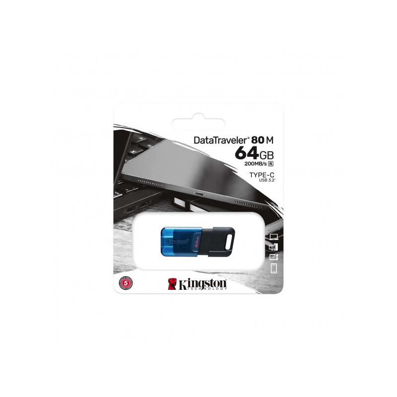 Kingston DataTraveler 80 64GB USB Flash 200 MB/s DT80M/64GB